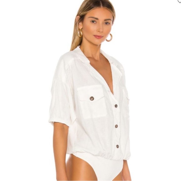 New With tag-Free People So-Fari Bodysuit Ivory - Picture 3 of 4